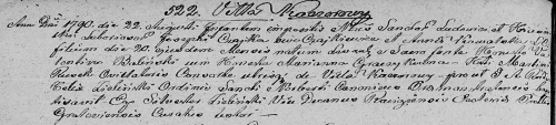 Czajkiewicz Ludwik - akt urodzenia nr 522 = 1790 rok