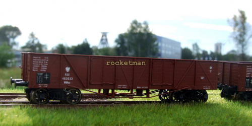 Model wagonu towarowego P.K.P. węglarki budowy amerykańskiej. Skala 1:87 H0. Epoka II. Konwersja rocketman. #Wagon #węglarka #USTC #UNRRA H0 #PKP