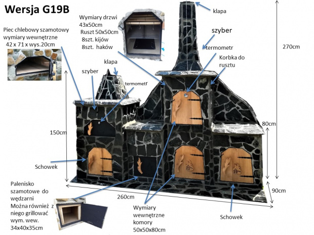 grill ogrodowy wędzarnia. g19B